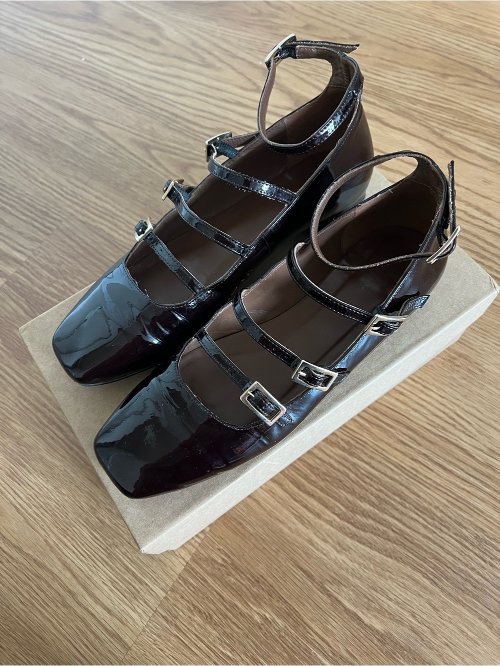ALOHAS Luke Patent Leather Flat in Coffee Brown - Picture 6 of 9